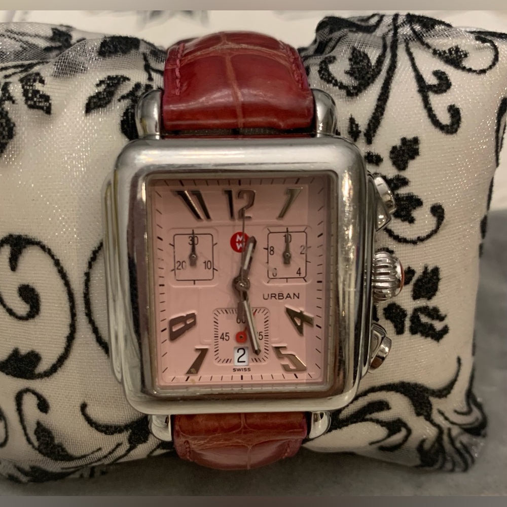 Michele Urban Deco Pink Watch